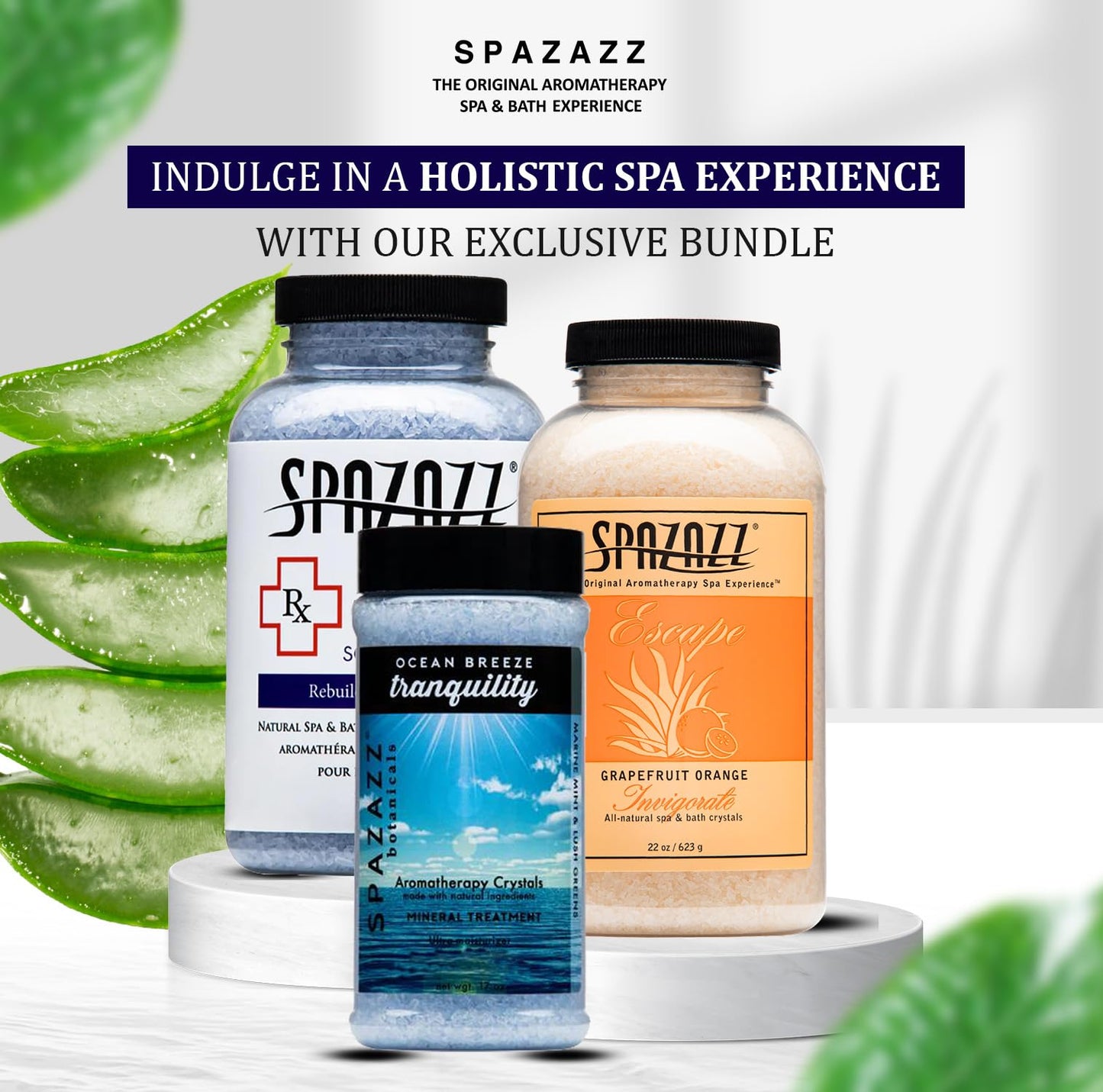 Spazazz Hot Tub Aromatherapy Crystals Bundle - 3 Pack Magnesium Bath Salt Beauty and Personal Care Spazazz