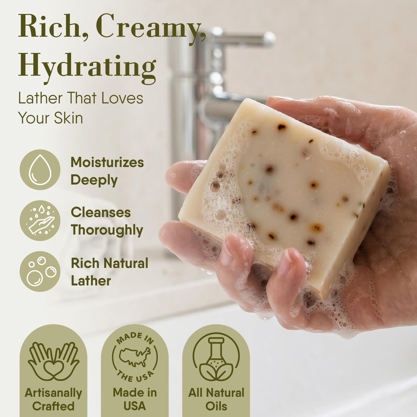 360Feel Patchouli Soap - Made in the USA - Castile Handmade, All Natural, Cold Processed - Infused with Patchouli for Relaxation and Gentle Cleanse Beauty & Personal Care 360Feel