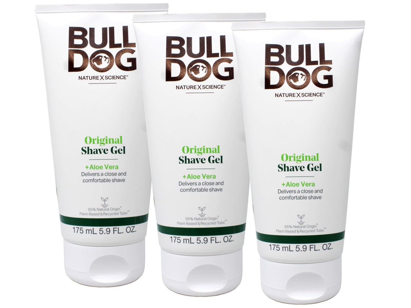 Bulldog Original Shave Gel for Men, Aloe Vera Enriched, Delivers a Close & Comfortable Shave, 95% Natural Origin, 5.9 fl oz (Pack of 3) Beauty and Personal Care Bulldog Skincare for Men
