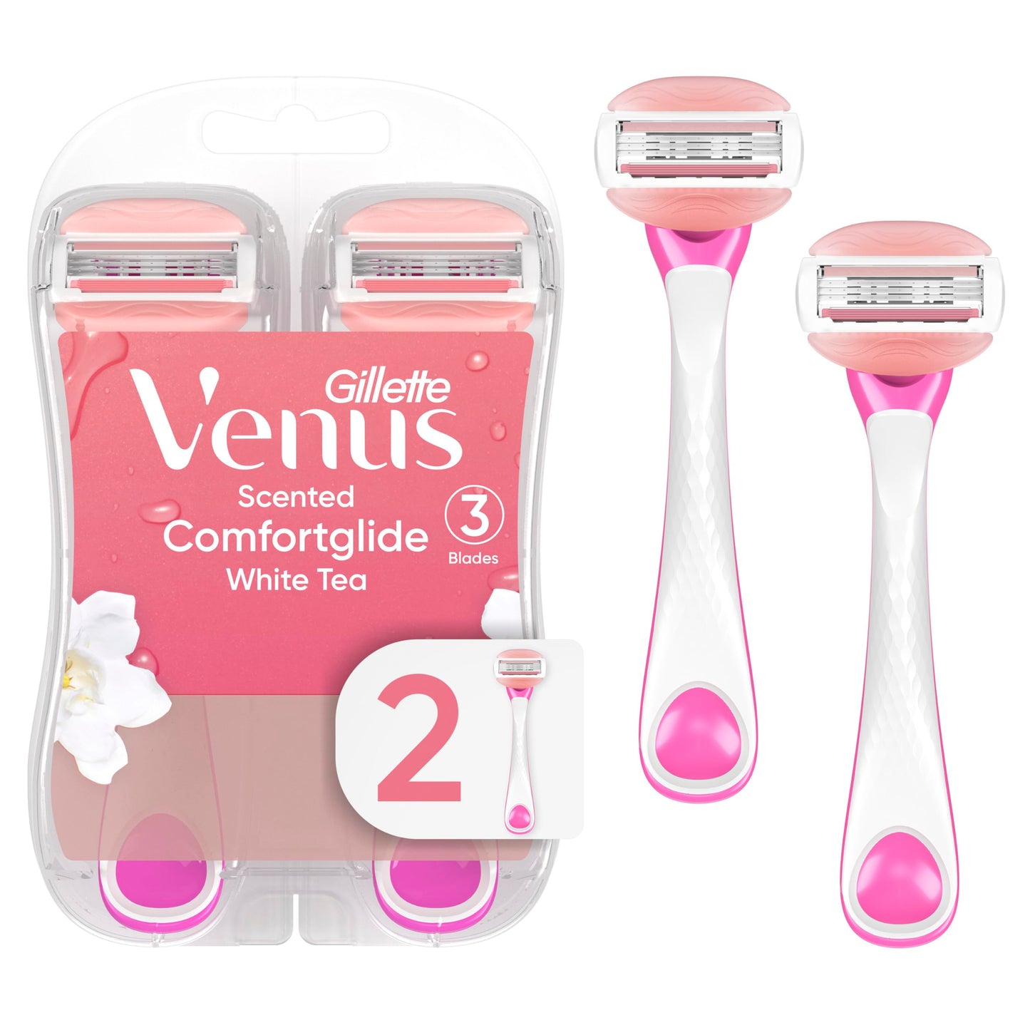 Gillette Venus ComfortGlide White Tea Women's Disposable Razor, 2 Count Beauty & Personal Care Gillette Venus