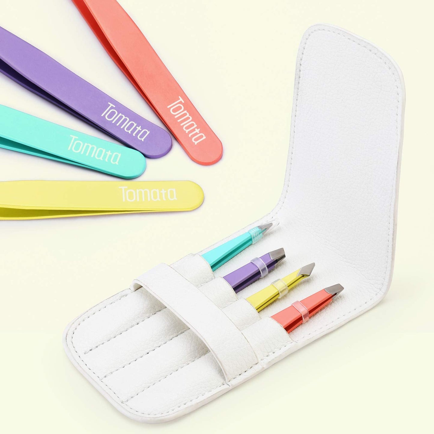 Tomata Tweezers for Eyebrows, Slant Tip and Pointed Eyebrow Tweezer Set Great Precision for Eyebrows Facial Hair, Ingrown Hair, Splinter, Blackhead Beauty & Personal Care Tomata