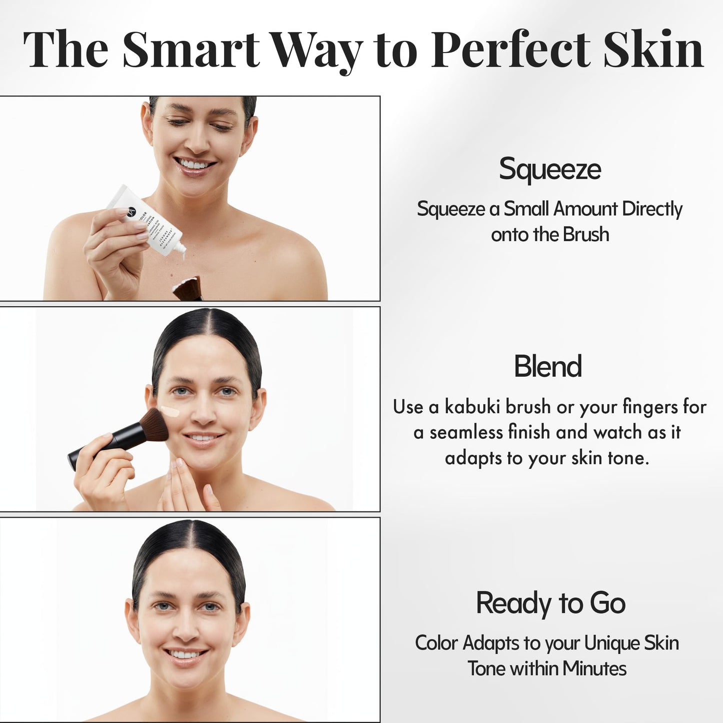 Jerome Alexander My Color Self-Adjusting Foundation, Hydrating & Lightweight Face Makeup, Skincare-Infused, with Kabuki Brush, Light, 1 oz Beauty and Personal Care Jerome Alexander