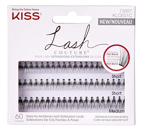 Kiss Lash Couture Faux Lash Extensions Short/Medium (Pack of 3) Beauty & Personal Care KISS