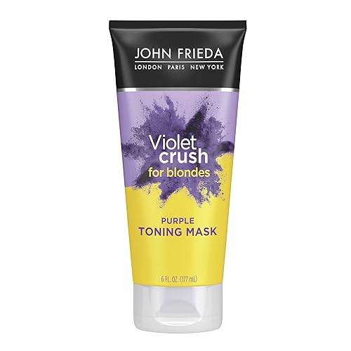 John Frieda Violet Crush Purple Toning Mask, Removes Brassy Tones, Smooths Damaged Hair Cuticles for Cooler, More Luminous, Salon-Fresh Blonde. Safe Beauty & Personal Care John Frieda