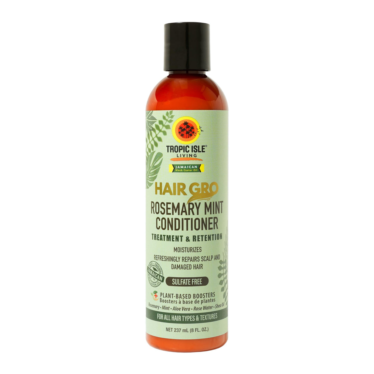 Hair Gro Rosemary Mint Conditioner 8oz/ 237ml - Moisturizing Formula for Refreshing Scalp and Nourishing Damaged Hair with High Shine