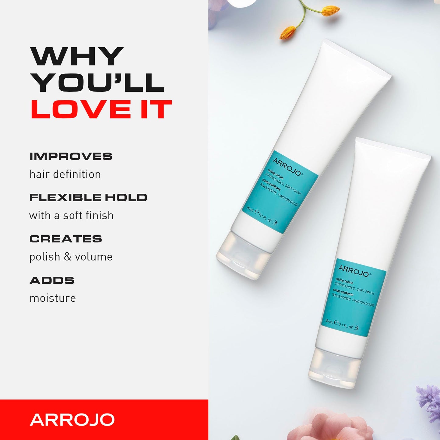 ARROJO Hair Styling Cream for Women and Men - Versatile Style Shaper Hair Smoothing Cream - Blow Dry Cream to Hold, Define & Soften your Hair - Great Beauty & Personal Care ARROJO