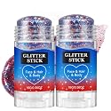 4th of July Glitter Stick, 2026 New Patriotic Hair Face Body Glitter Stick for Independence Memorial Day, Red White and Blue Body Glitter Stick Fourth Beauty & Personal Care SANQiMAO