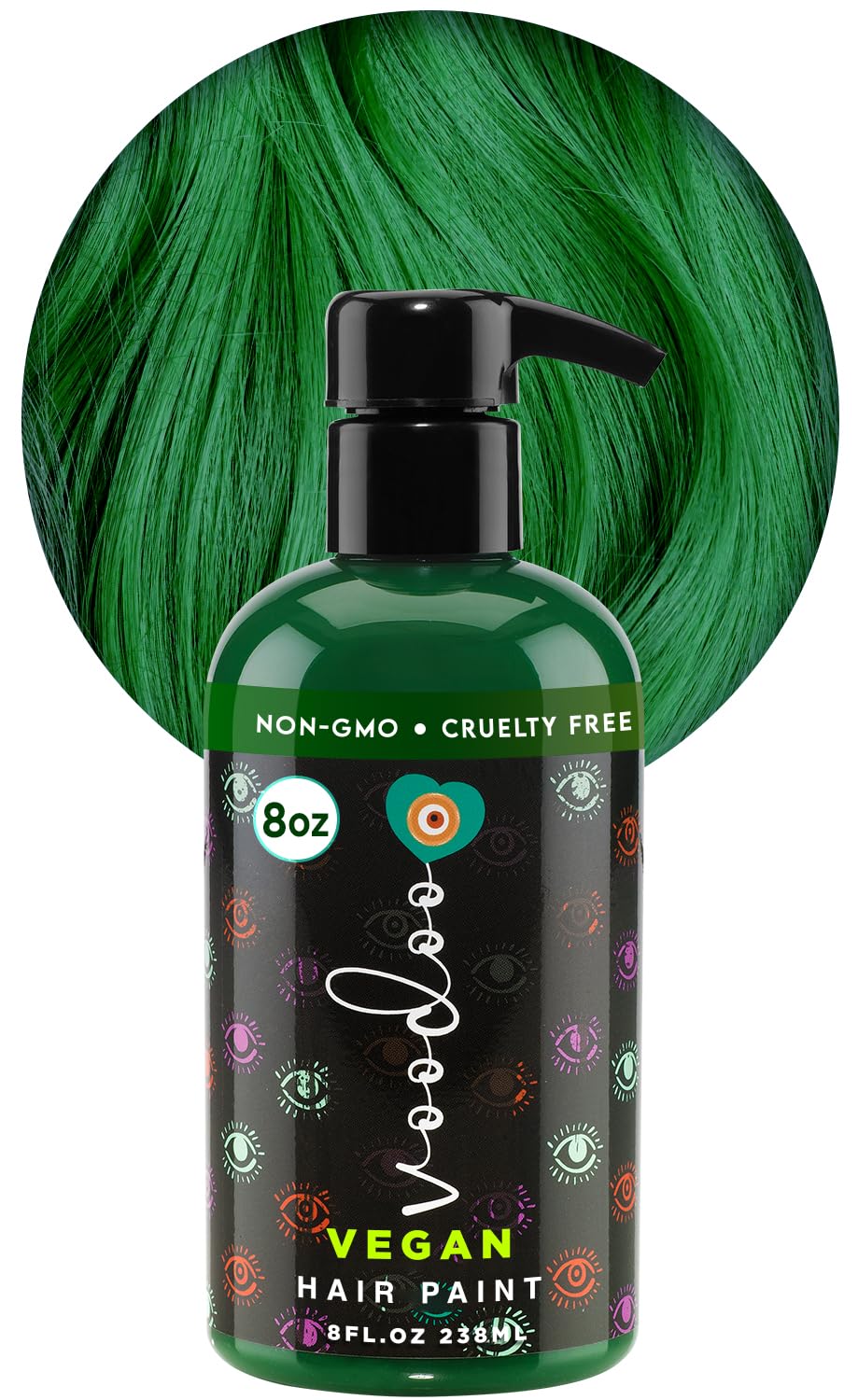MOEHAIR Semi-Permanent Hair Color | Green Hair Dye 8 Oz | No Ammonia, Sulfate or Paraben | Vegan & Cruelty-Free | Gentle & Washable Formula | Voodoo Beauty & Personal Care MOEHAIR