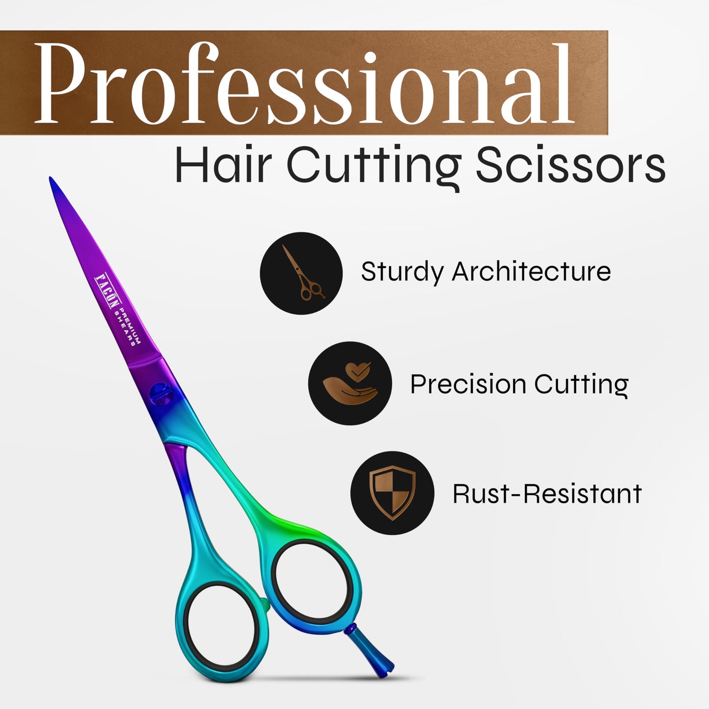 Facón Hair Cutting Scissors - Professional Hair Scissors 6.5 Inch Razor Edge Barber Shears Salon Hair Cutting Shears - Japanese Stainless Steel Beauty and Personal Care FACON