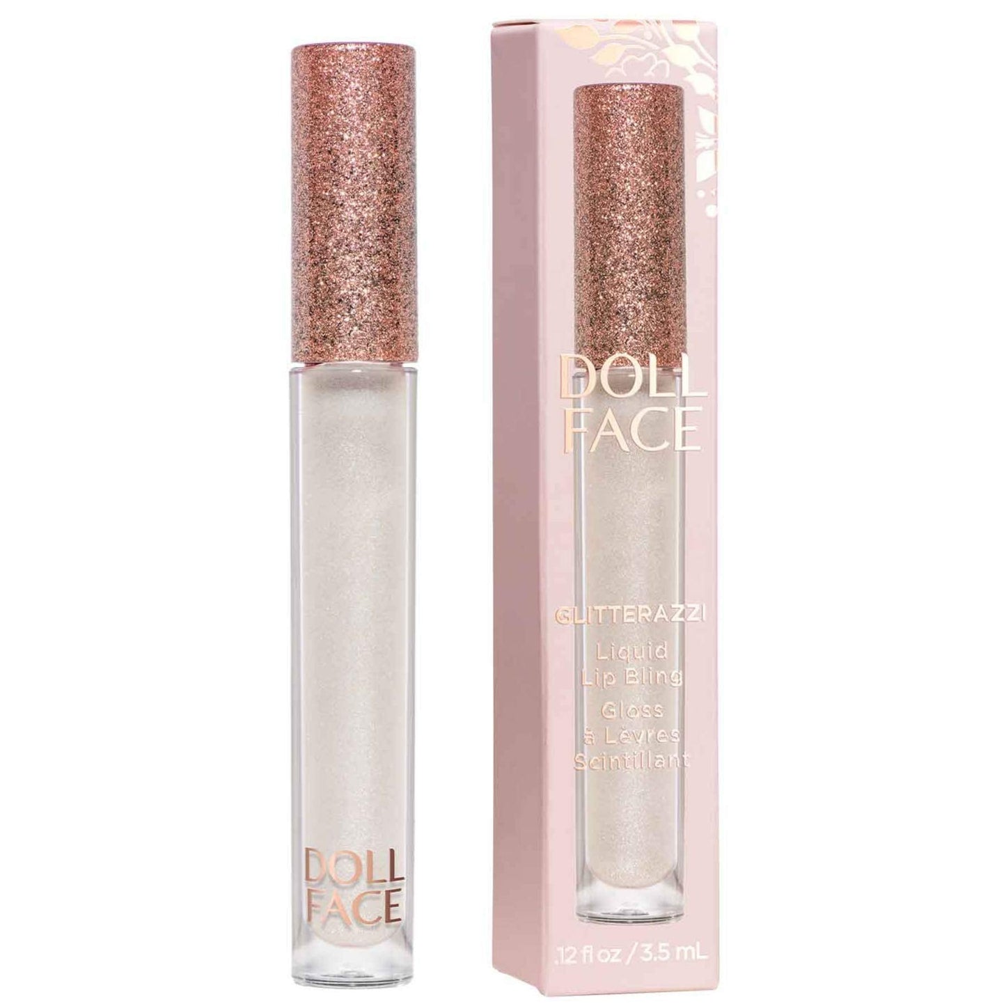 Doll Face Lip Gloss | Glitterazzi Liquid Lip Bling | Topping Glitter with a Glossy Shine for Lips | Sheer Finish | Cruelty-Free | Platinum Beauty & Personal Care Doll Face