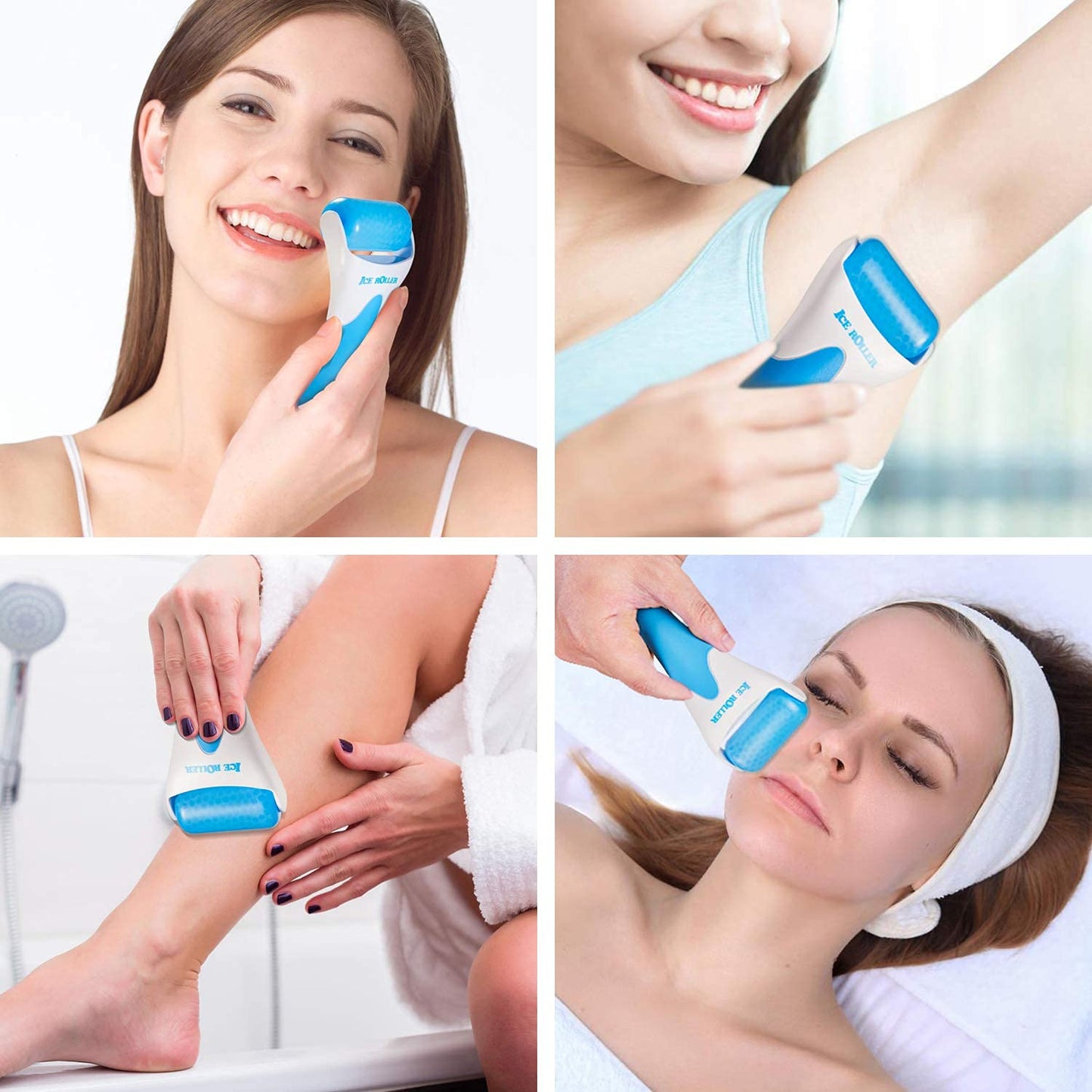 AECW (Jade Roller + Ice Roller) 2 in 1 Ice Roller for Face & Eye Puffiness Relief and Jade Roller for Face Eyes Body Neck Facial Massage Tool Roller Beauty & Personal Care AECW