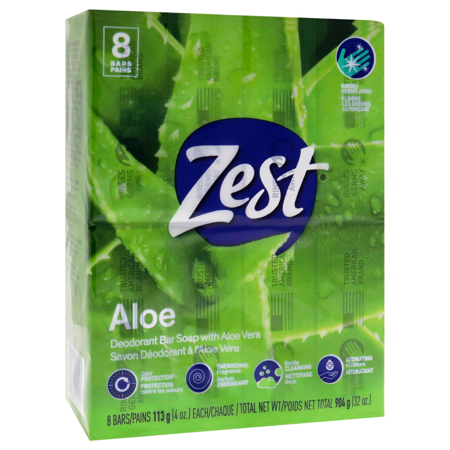 Zest 8-Bar Bath Size Soap, Fresh Aloe, 4 Ounce (Pack of 8) Beauty & Personal Care Zest
