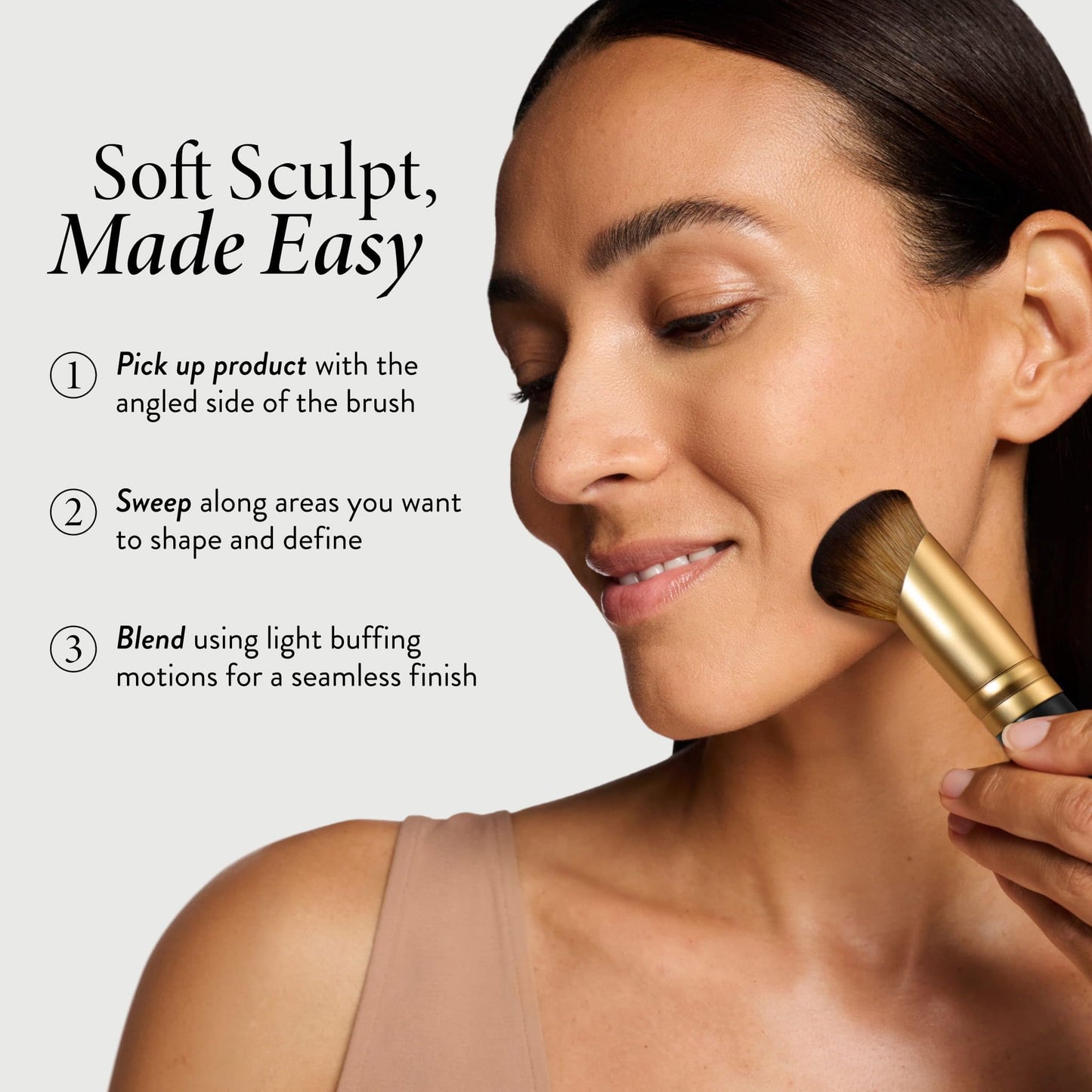 LAURA GELLER NEW YORK Sculpting Face Brush - Angled Makeup Brush for Blending & Contouring - Dense Vegan Bristles - For Cream, Powder & Baked Formulas Beauty & Personal Care LAURA GELLER NEW YORK