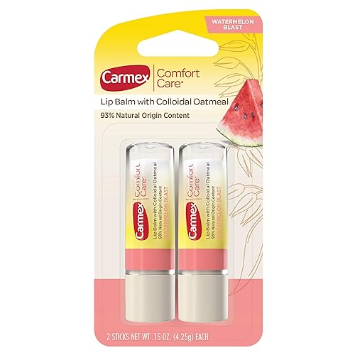 Carmex Comfort Care Lip Balm Stick with Colloidal Oatmeal in Watermelon Blast - 0.15 OZ, 2 Count Beauty & Personal Care Carmex