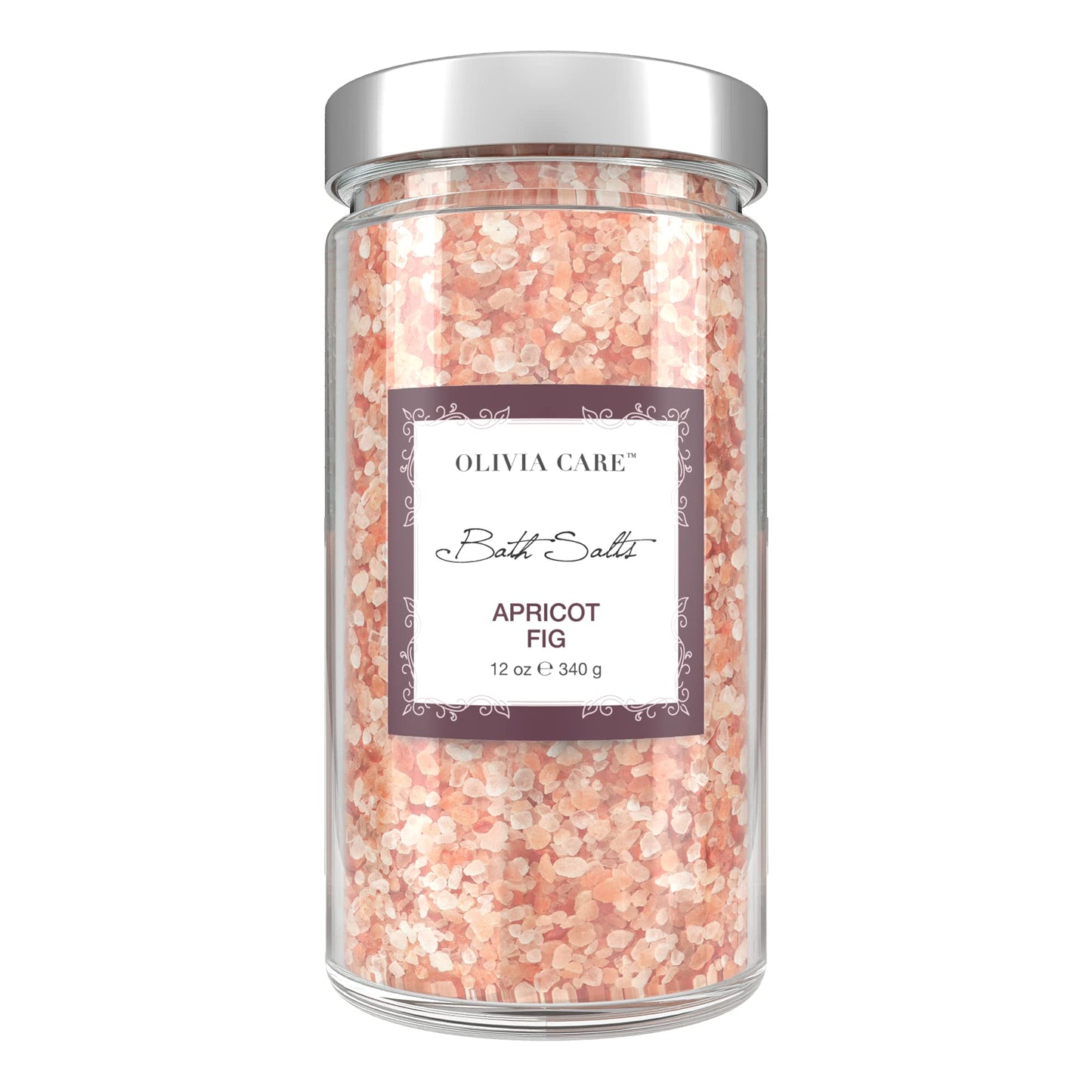 Olivia Care Pink Himalayan Bath Salts with Apricot Fig - Relieves & Relax Muscles. Exfoliate, Heal, Rejuvenate, Cleansing & Soothes Skin - Made Beauty and Personal Care Olivia Care