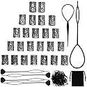 24 PCS Viking Hair Beads Beard Hair Beard Beads 6 PCS Pull Hair Pin Quick Beader 100 PCS Black Rubber Bands and a Bag Beauty & Personal Care Jolbndcv