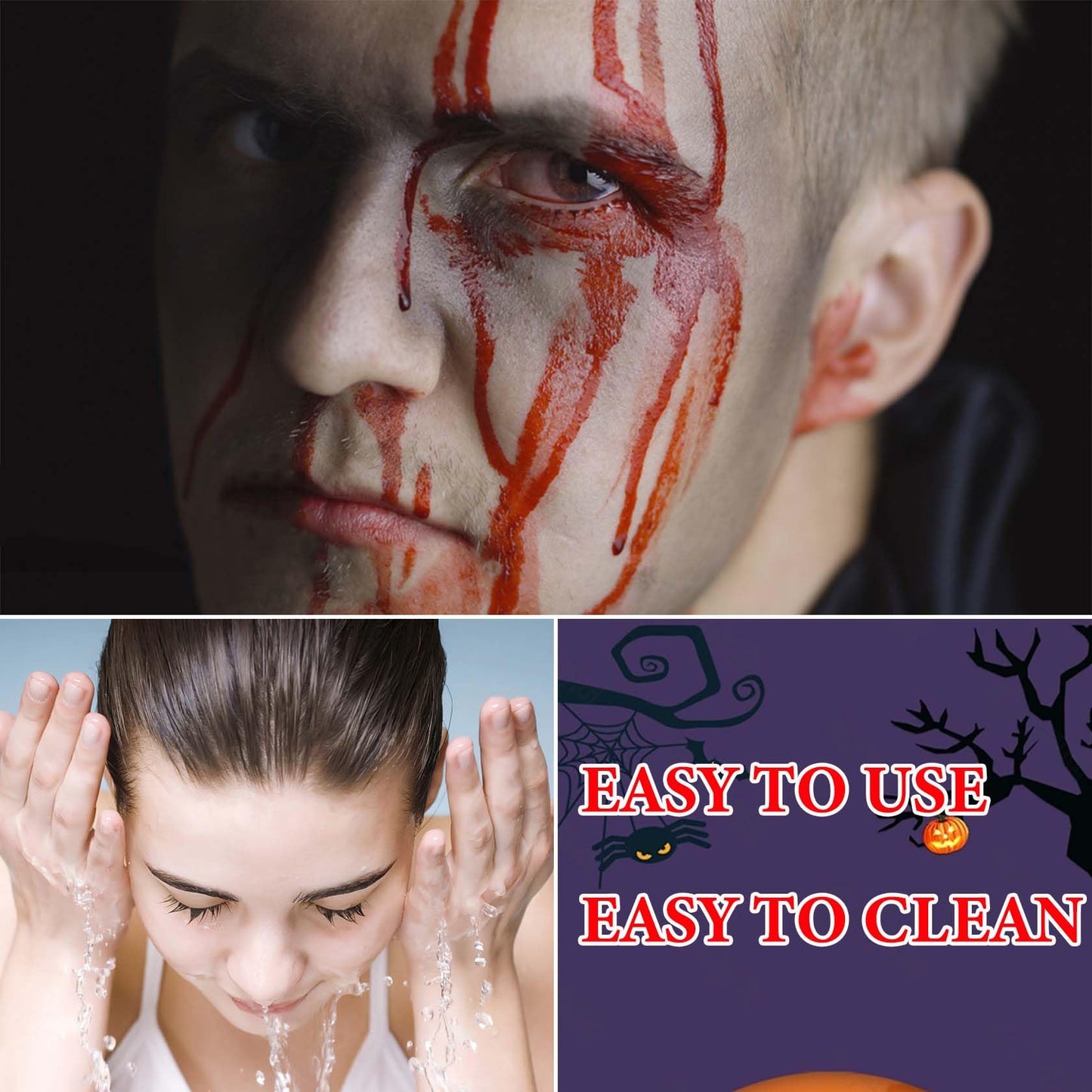 Fusang Fake Blood Spray,Halloween Fake Blood Washable Realistic Special Effects Zombie Vampire Costume Makeup & Dress Up,SFX Makeup Fake Liquid Blood Beauty & Personal Care Fusang