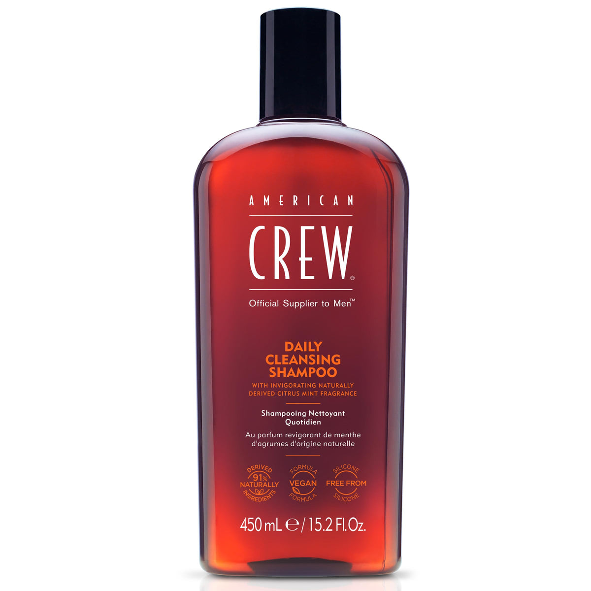 American Crew Shampoo for Men, Daily Cleanser, Naturally Derived, Vegan Formula, Hair Care Gift for Him, Citrus Mint Fragrance, 15.2 fl oz Beauty & Personal Care AMERICAN CREW