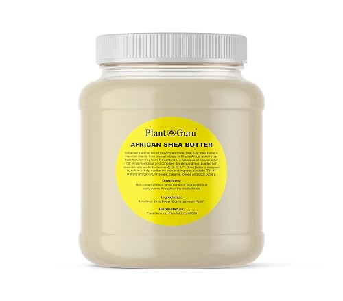 Plant Guru Raw African Shea Butter 3 lbs. Bulk 100% Pure Natural Unrefined IVORY Grade A - Ideal Moisturizer For Dry Skin, Body, Face And Hair Growth Beauty & Personal Care Plant Guru