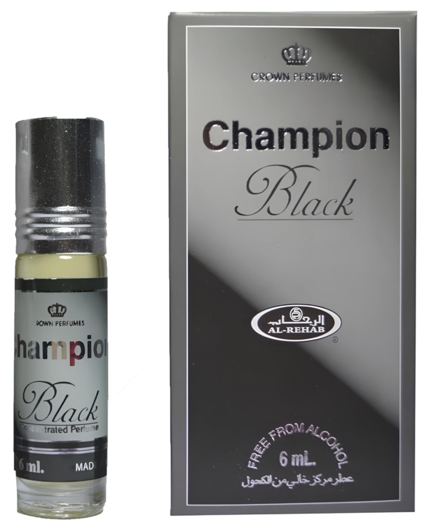 Al Rehab Champion Black - Floral, Tobacco, Woody, Musky - Concentrated Perfume Oil Rollerball for Men, 0.2 Ounce / 6ml Beauty & Personal Care Al-Rehab