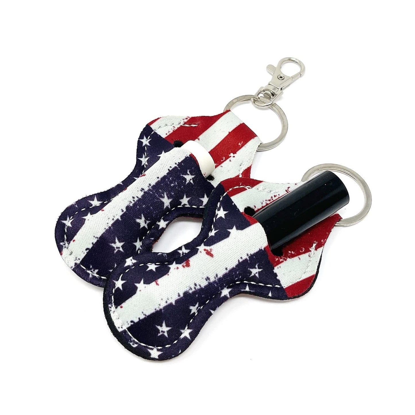 allydrew 10 Pack Chapstick Holder Keychain, Keyring for Lip Balm Lip Gloss Lipstick with 10 Pieces Metal Keyring Clasps, Patriotic Flag Beauty & Personal Care allydrew