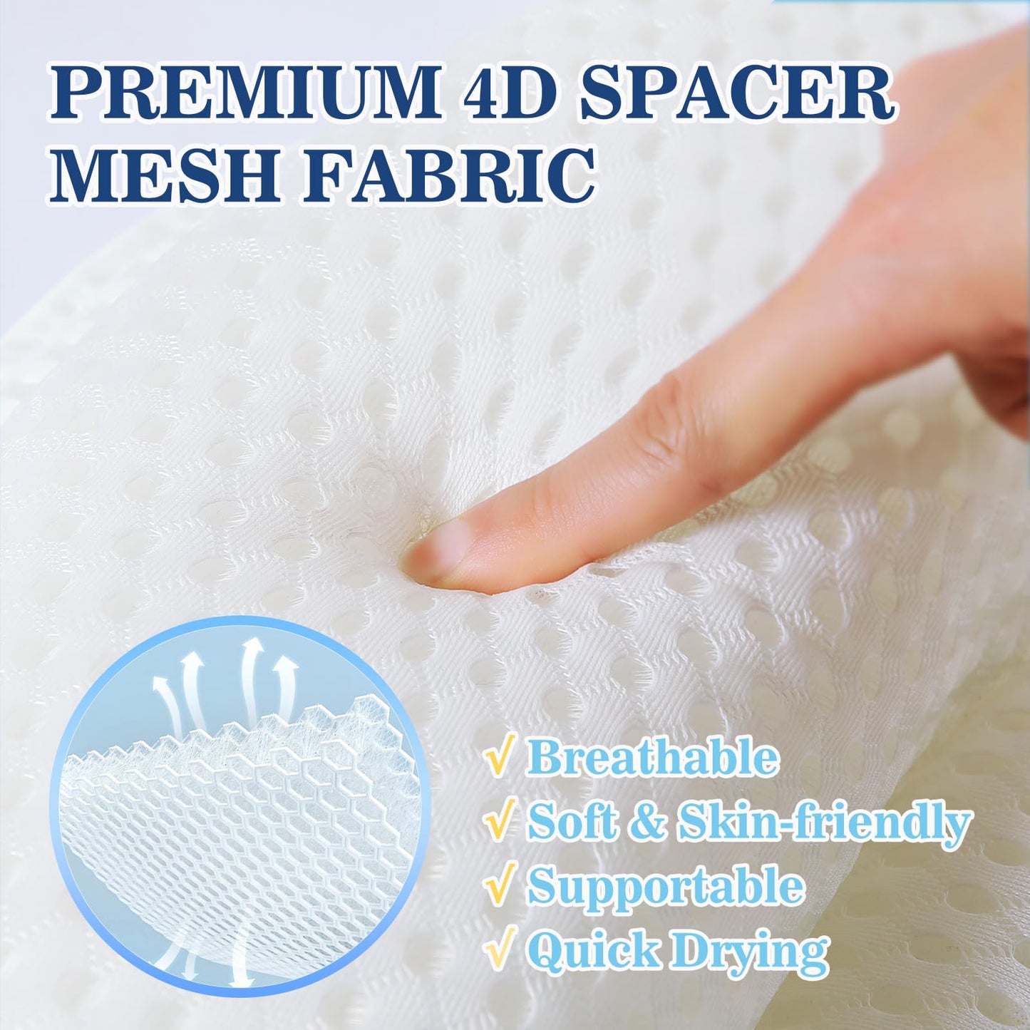 Bath Pillow Bathtub Pillow, Luxury Bath Pillows for Tub Neck and Back Support, Bath Tub Pillow Headrest with Soft 4D Mesh Fabric and Non-Slip Suction Beauty and Personal Care Ozyalo