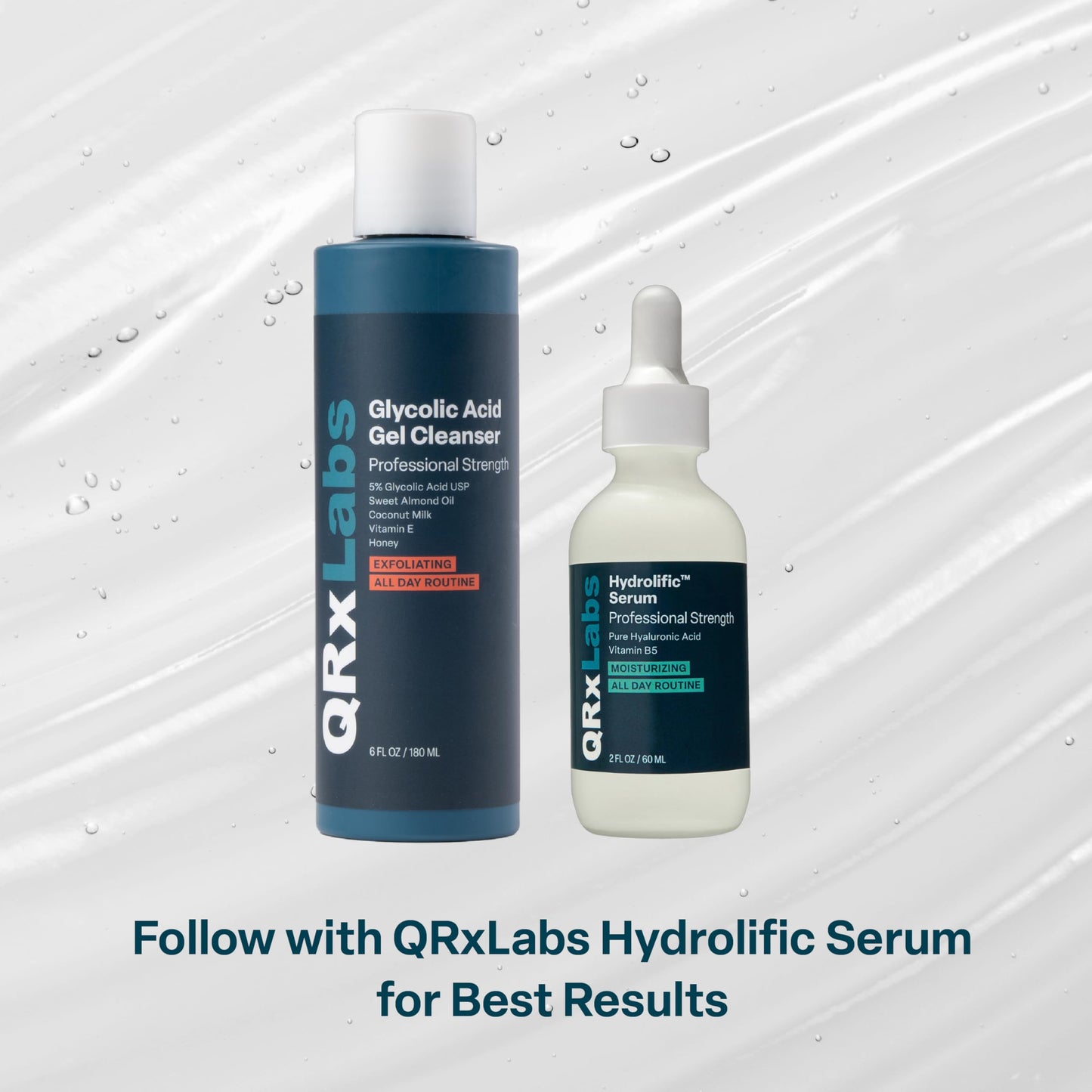 QRxLabs Glycolic Acid Face Wash 6 oz – Gentle Exfoliating Gel for Smoother Skin, Hydration, Blemish-Prone Skin & Ingrown Hair Care Beauty & Personal Care QRxLabs