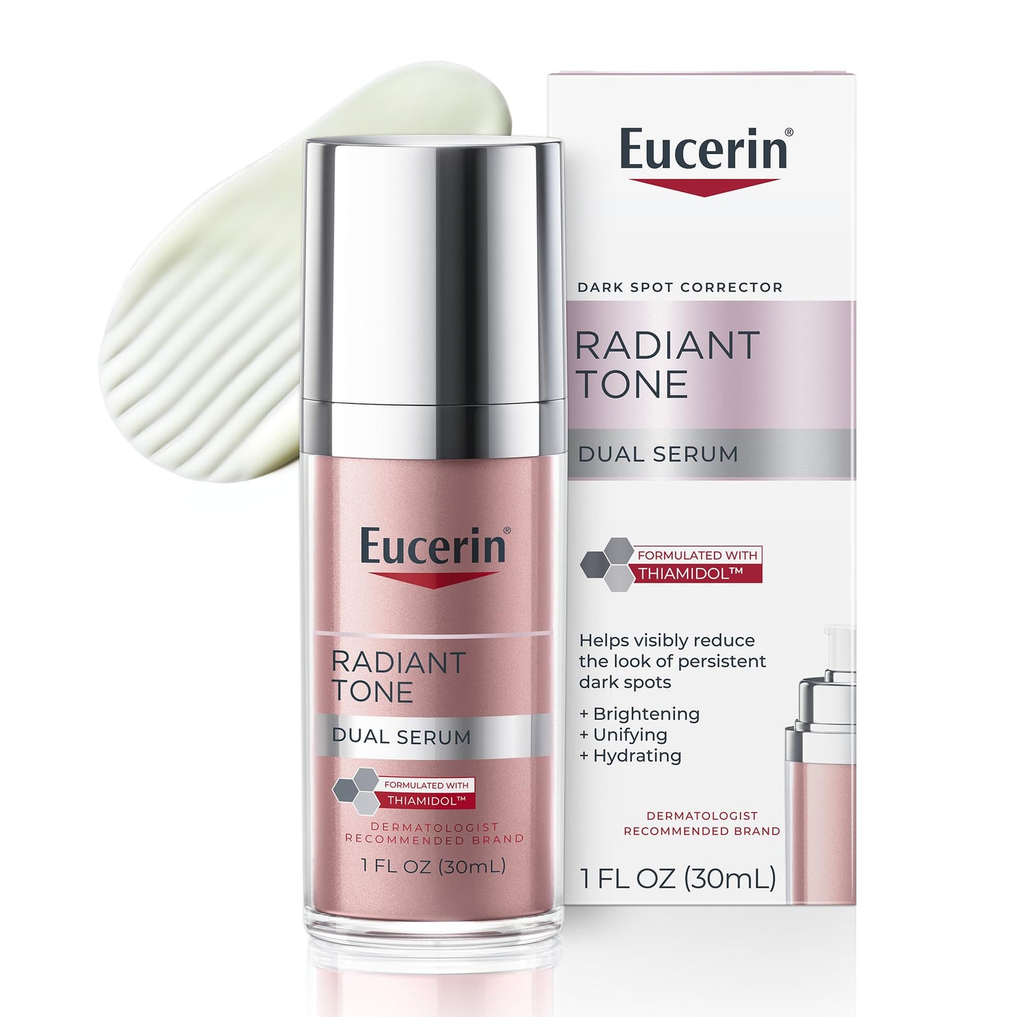 Eucerin Radiant Tone Dual Serum Dark Spot Corrector, Dark Spot Serum with Thiamidol and Hyaluronic Acid, 1 Fl Oz Bottle Beauty & Personal Care Eucerin
