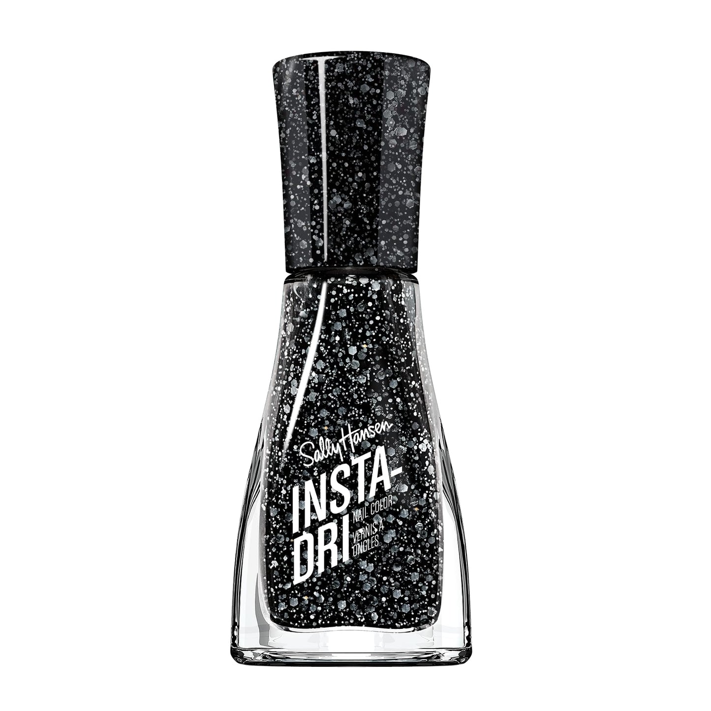 Sally Hansen Insta-Dri Nail Polish | Quick Dry, Long Lasting, Streak-Free Shine | Opaque, Glittery | 565 Powerslide | Black with White Glitter Nail Beauty & Personal Care Sally Hansen