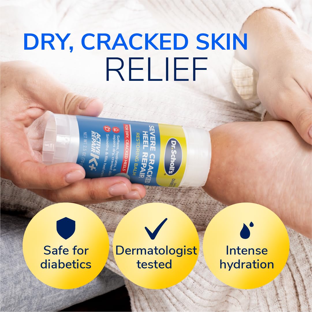 Dr. Scholl's Severe Cracked Heel Repair Restoring Balm 2.5oz, with 25% Urea for Dry, Cracked Feet, Heals and Moisturizes for Healthy Feet Beauty and Personal Care Dr. Scholl's
