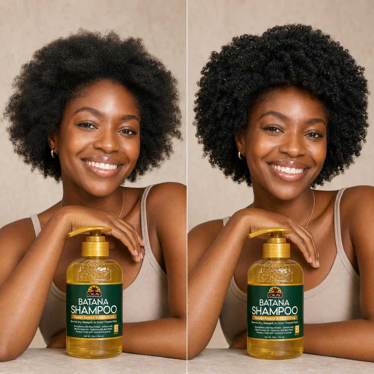 OKAY Batana Oil Strengthening Shampoo 12oz Moisturizing Hair Repair with Batana Oil, Quinoa & Rice Protein Hydrates, Strengthens & Restores Shine for