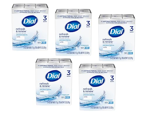 Dial Antibacterial Deodorant Bar Soap, 4 oz bars, White, 3 ea (Pack of 5) Beauty & Personal Care Dial