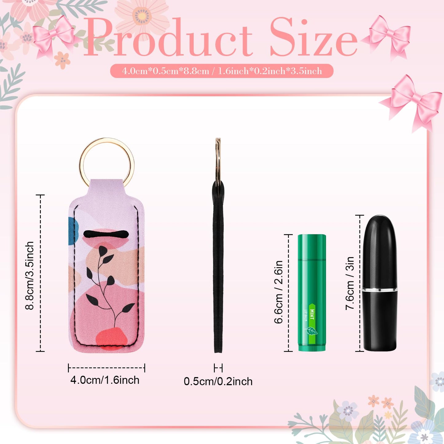 Playexen 3 PCS Chapstick Keychain Holder, Potable Lip Balm Holder with Metal Clip, Lip Gloss Holder Keychain for Lipstick, Chapstick, Lip Balm (Black) Beauty and Personal Care Playexen