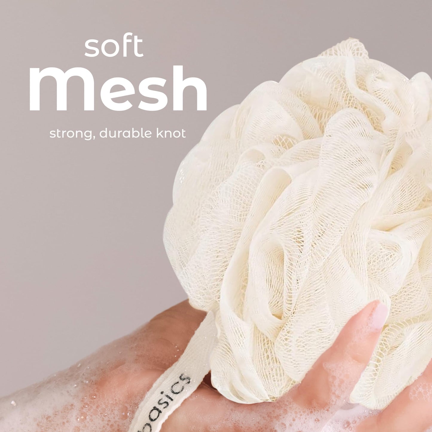 MainBasics Seaweed Infused Bath Shower Loofah Sponge Pouf Body Wash Scrubber (Set of 3) Beauty & Personal Care MainBasics
