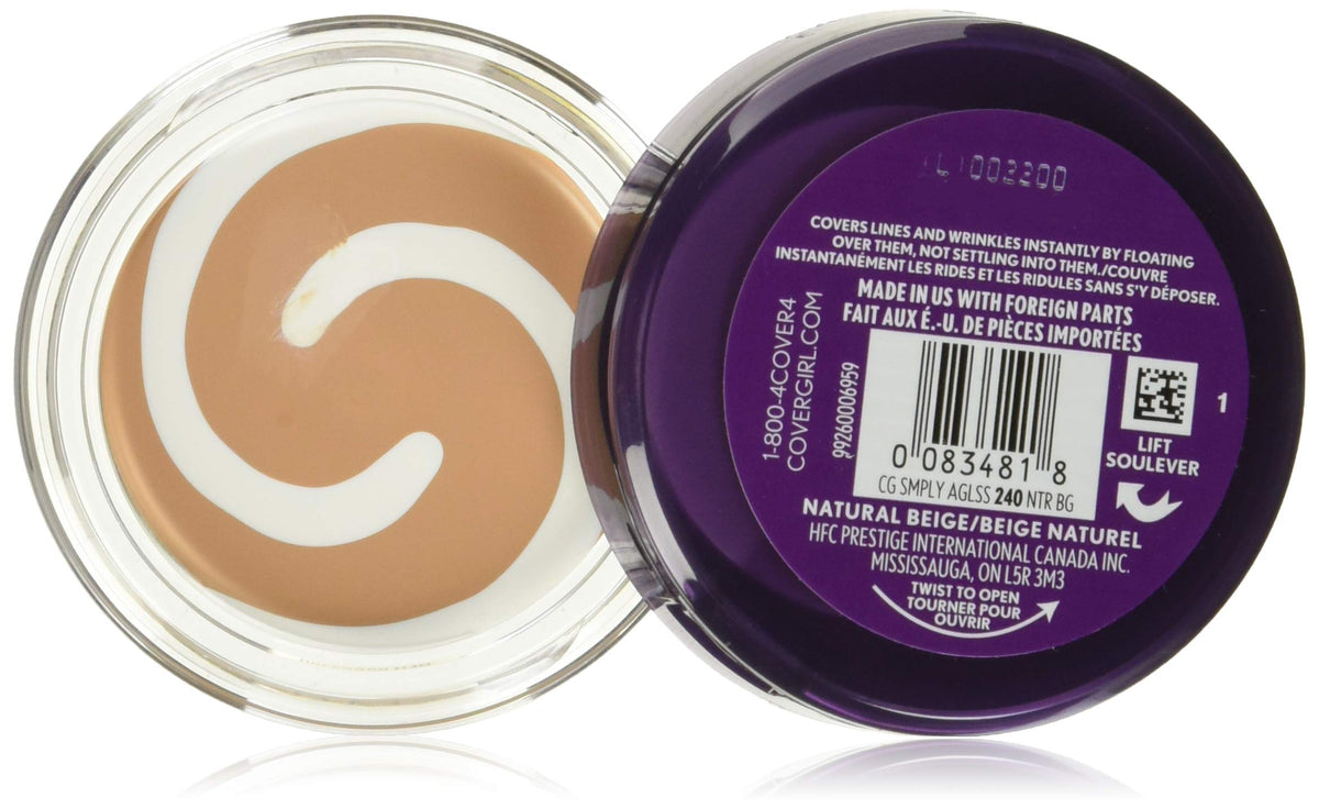 CoverGirl Face Products CoverGirl & Olay Simply Ageless Foundation, Natural Beige 240, 0.40-Ounce 12g Package