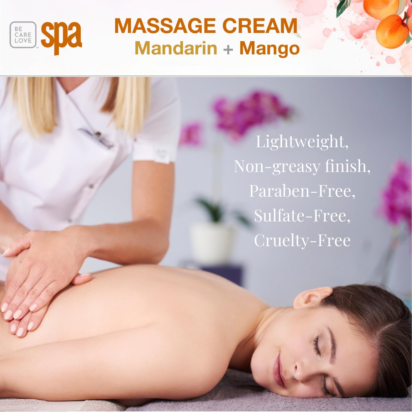 BCL SPA Massage Cream organic Mandarin + Mango body lotion with shea butter, aloe vera, peppermint, argan and jojoba oils, body cream to invigorate Beauty & Personal Care BCL SPA