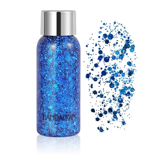 Mermaid Sequins Body Glitter Gel for Face,Shimmer Liquid Eyeshadow Holographic Glitter Body Gel Festival Glitter Cosmetic Face Skin Hair Nails Makeup Beauty & Personal Care Dragonranee