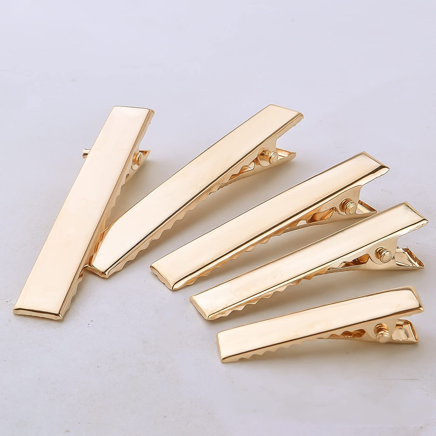 Duck Bill Hair Clips, 120pcs Gold Alligator Bow Clips Metal Single Prong Hair Curl Clips Flat Alligator Clips for Hair Styling Accessories or DIY Beauty & Personal Care BronaGrand