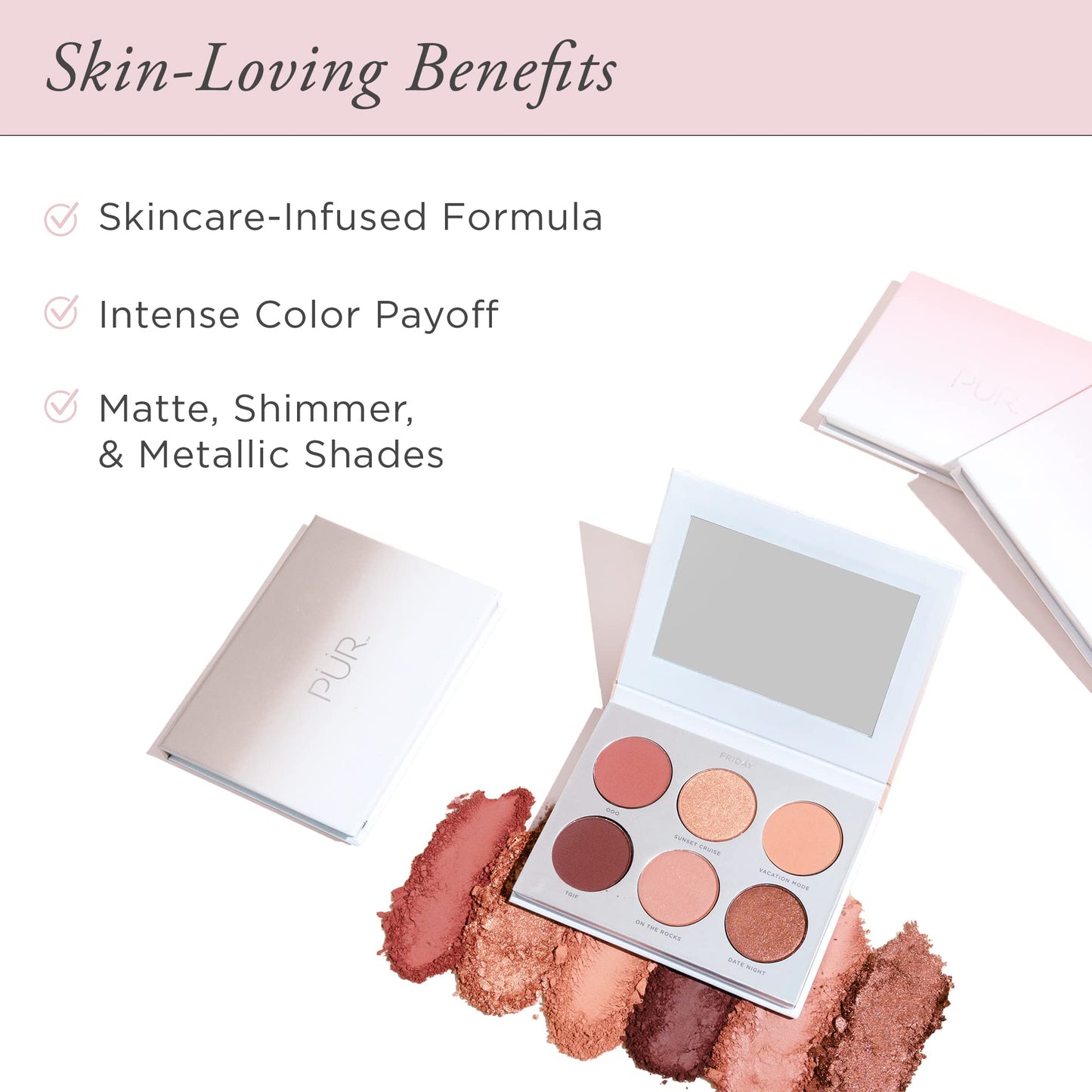 PÜR MINERALS On Point Eyeshadow Palette, Matte, Shimmer & Metallic Shades, Skincare-Infused Formula, Cruelty Free, Saturday Beauty & Personal Care PÜR MINERALS