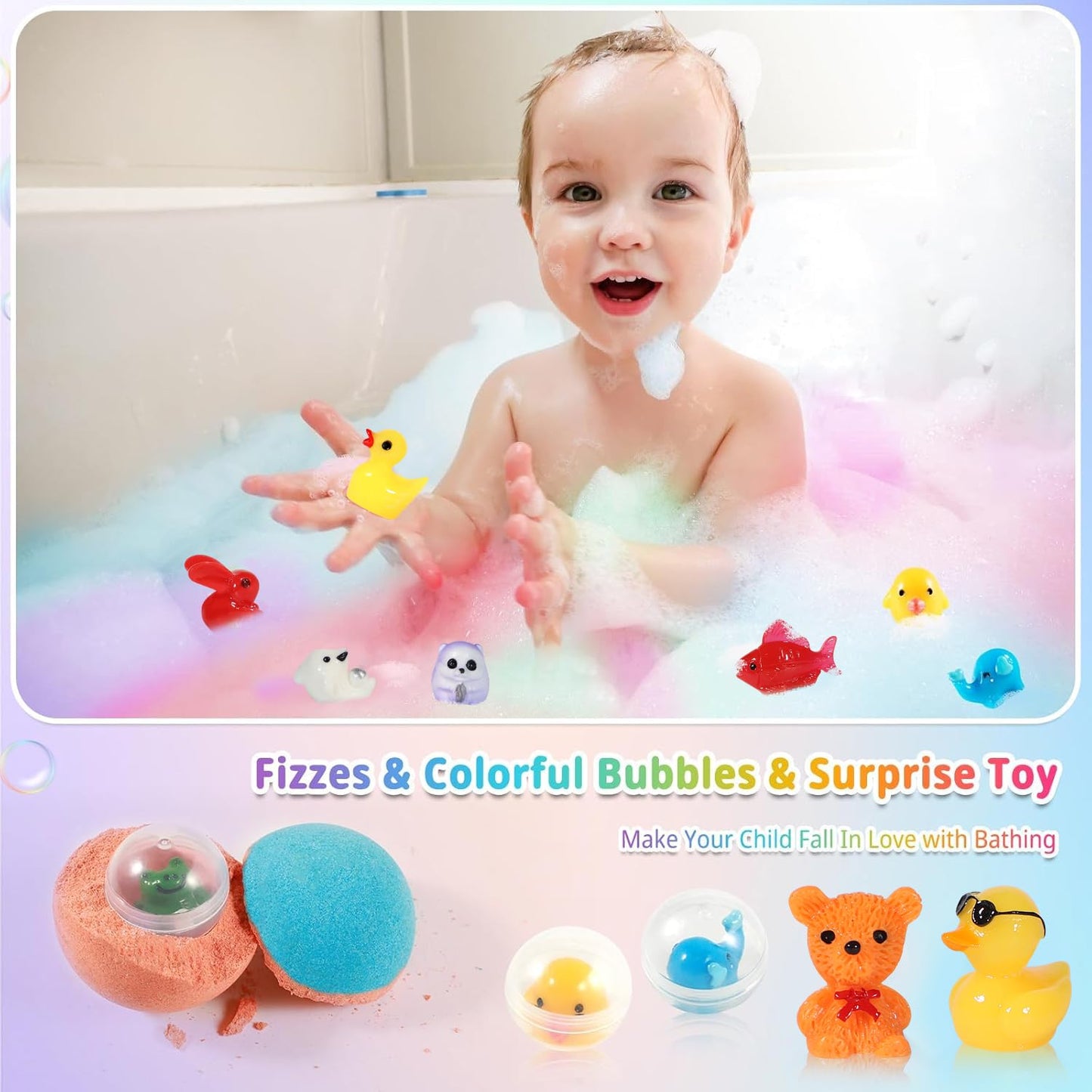Bath Bombs for Kids with Surprise Inside, 24 Pack Kids Bath Bombs with Toys Inside Gift Set, Kid Bubble Bath Fizzy for Girls Boys with Bath Toys Beauty and Personal Care JOFEI