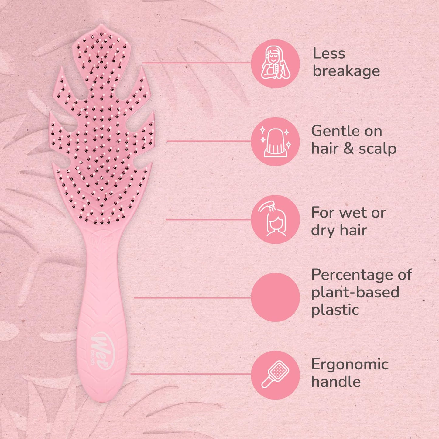 Wet Brush Go Green Hair Detangler Brush, Pink - Detangling Hair Brush - Ultra-Soft IntelliFlex Bristles Glide Through Tangles & Gently Loosens Knots Beauty & Personal Care Wet Brush