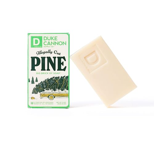 Duke Cannon Supply Co. Big Brick of Soap Bar for Men Holiday Edition - Illegally Cut Pine (Fresh Cut Pine Scent), 10 oz. (1 Pack) Beauty & Personal Care Duke Cannon Supply Co.