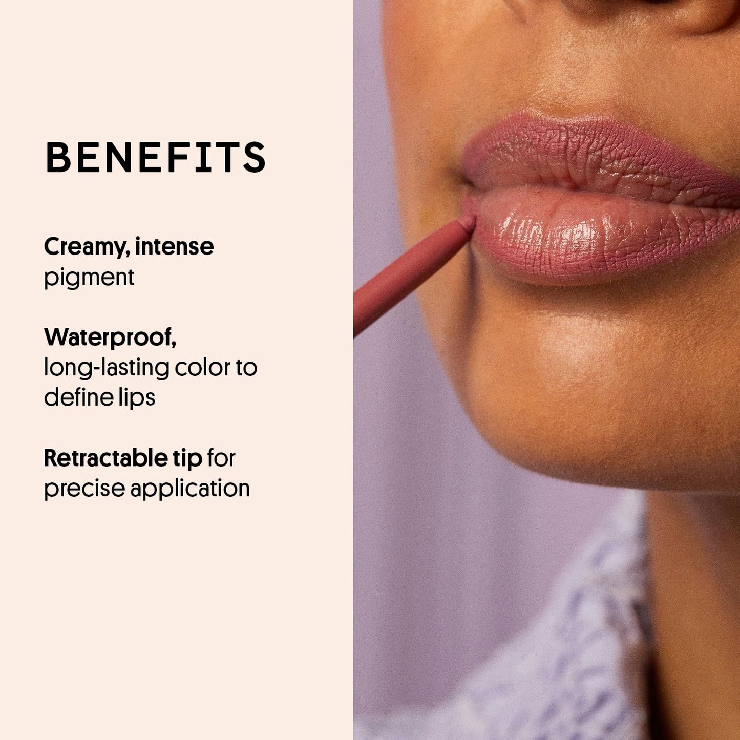 Winky Lux Pippy Demi Matte Lip Liner Pencil - Purple Mauve Lipliner, Waterproof Long Lasting Formula, Creamy Retractable Tip For Precision Beauty & Personal Care Winky Lux