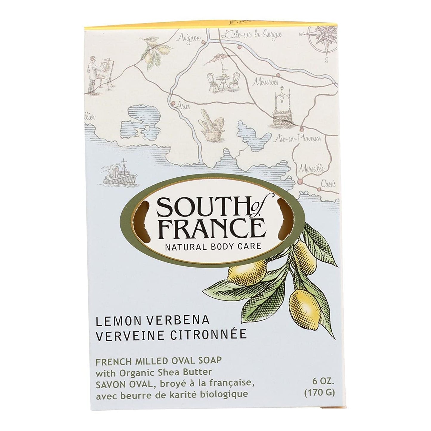 South of France Bar Soap - Lemon Verbena - Full Size - 6 oz Beauty & Personal Care South Of France