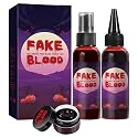 AOYEBO Fake Blood Makeup Kit - 60ml Spray & 40ml Coagulated Blood, Washable Realistic SFX Makeup for Halloween Zombie Vampire Cosplay (Natural Beauty & Personal Care AOYEBO