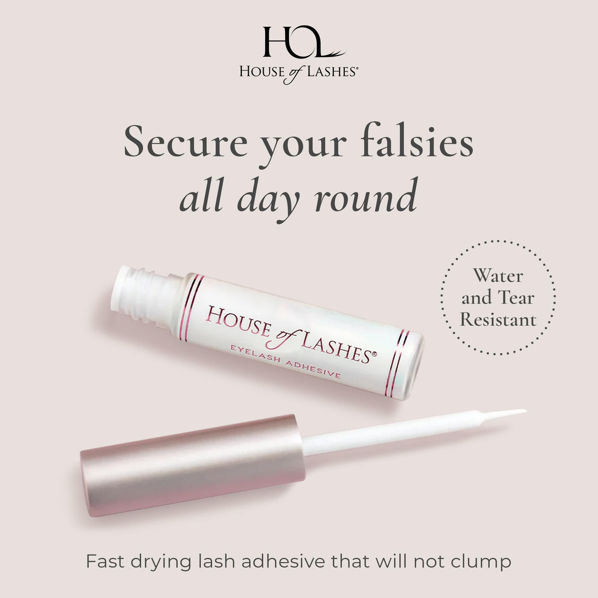 House of Lashes Eyelash Glue - Latex-Free formual for Sensitive Eyes - Effective for All Day Wear Clear Lash Glue for Strip Lashes, 2 Count