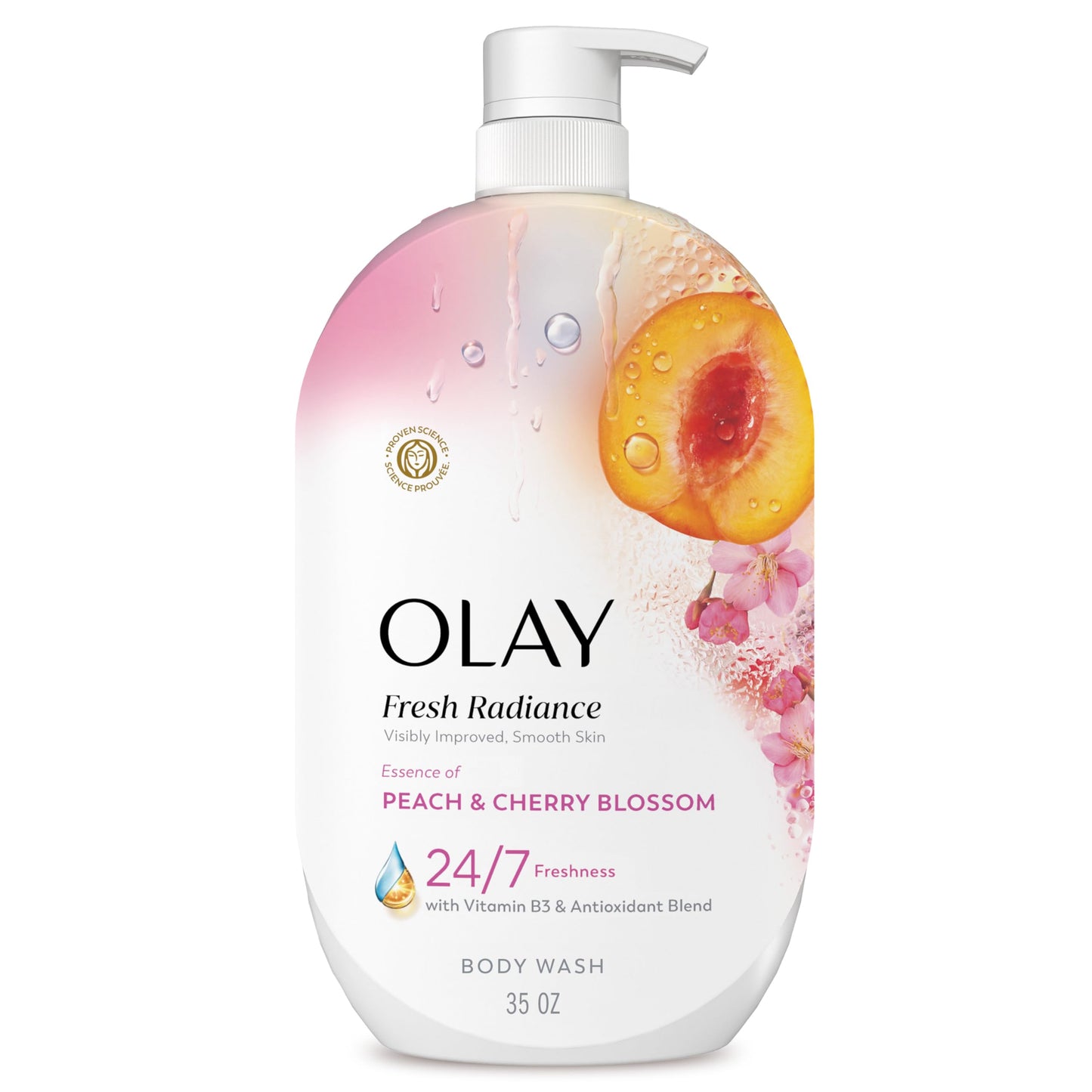Olay Body Wash for Women, Fresh Radiance, 24/7 Skin-Loving Freshness, Visibly Radiant, Plant Based Cleansers, Vitamin B3 & Antioxidant Blend, For All Beauty & Personal Care Olay