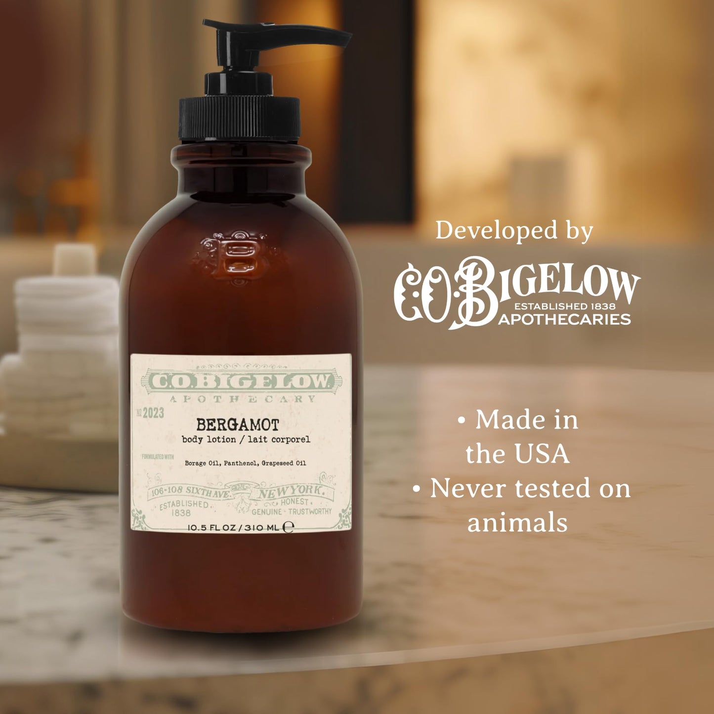 C.O. Bigelow Bergamot Body Lotion, Iconic Collection Moisturizing Body Lotion with Shea Butter, Borage Oil & Grapeseed Oil, 10.5 Fl Oz Beauty & Personal Care C. O. Bigelow