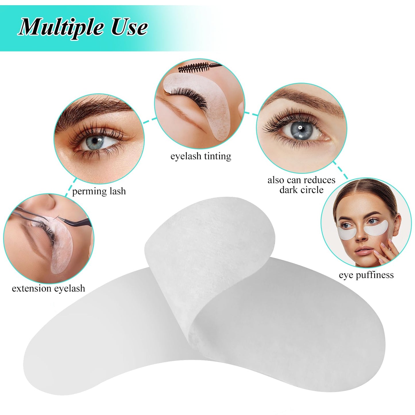 fenshine 100 Pairs Eyelash Extension Eye Pads Lint Free Hydrogel Eye Patches Professional for Lash Extensions Supplies Beauty & Personal Care fenshine