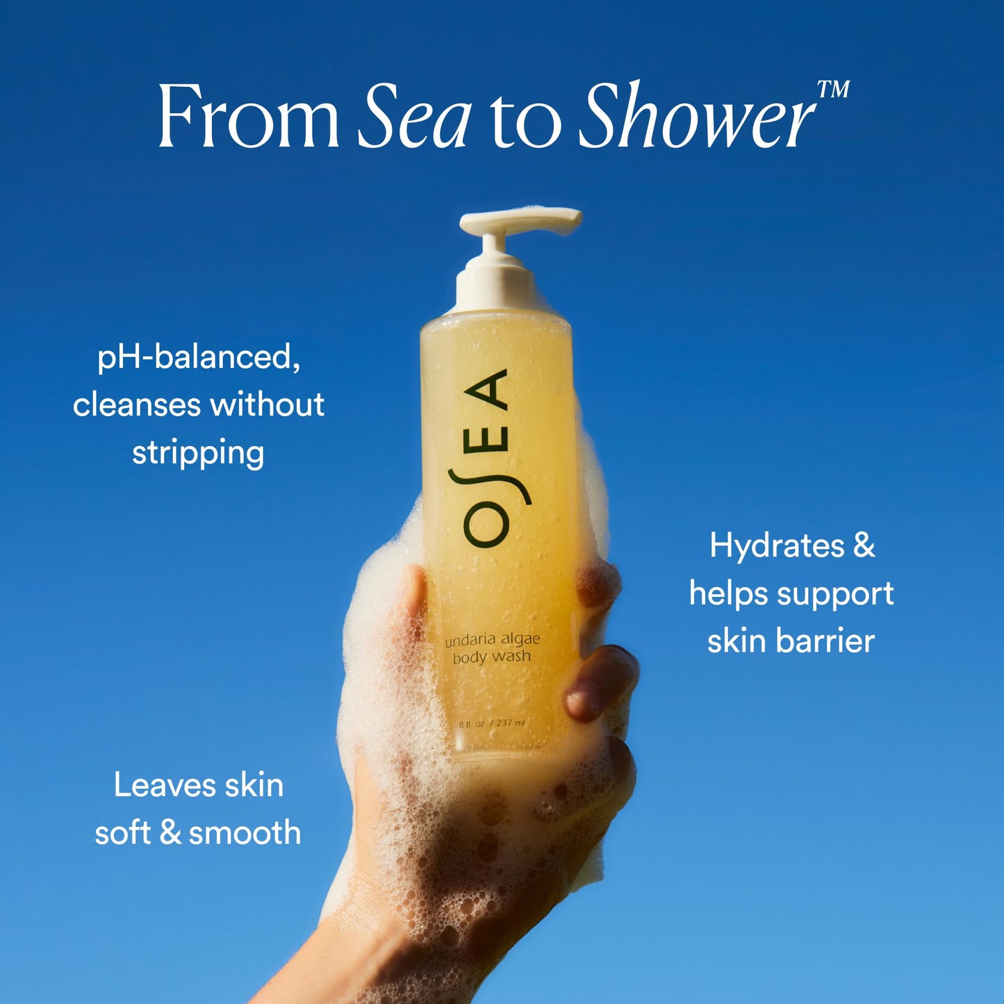 OSEA Undaria Algae™ Body Wash - pH Balanced - Hydrating & Moisturizing Citrus Scented Cleanser - Clean, Vegan, Non-Toxic Skincare - 8oz Beauty & Personal Care OSEA